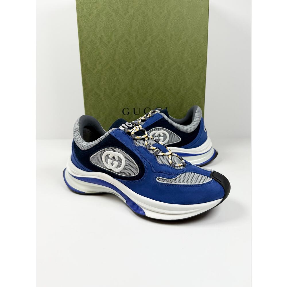 Size 8.5US - Gucci Run Sneaker Blue NEW - Picture 2 of 10